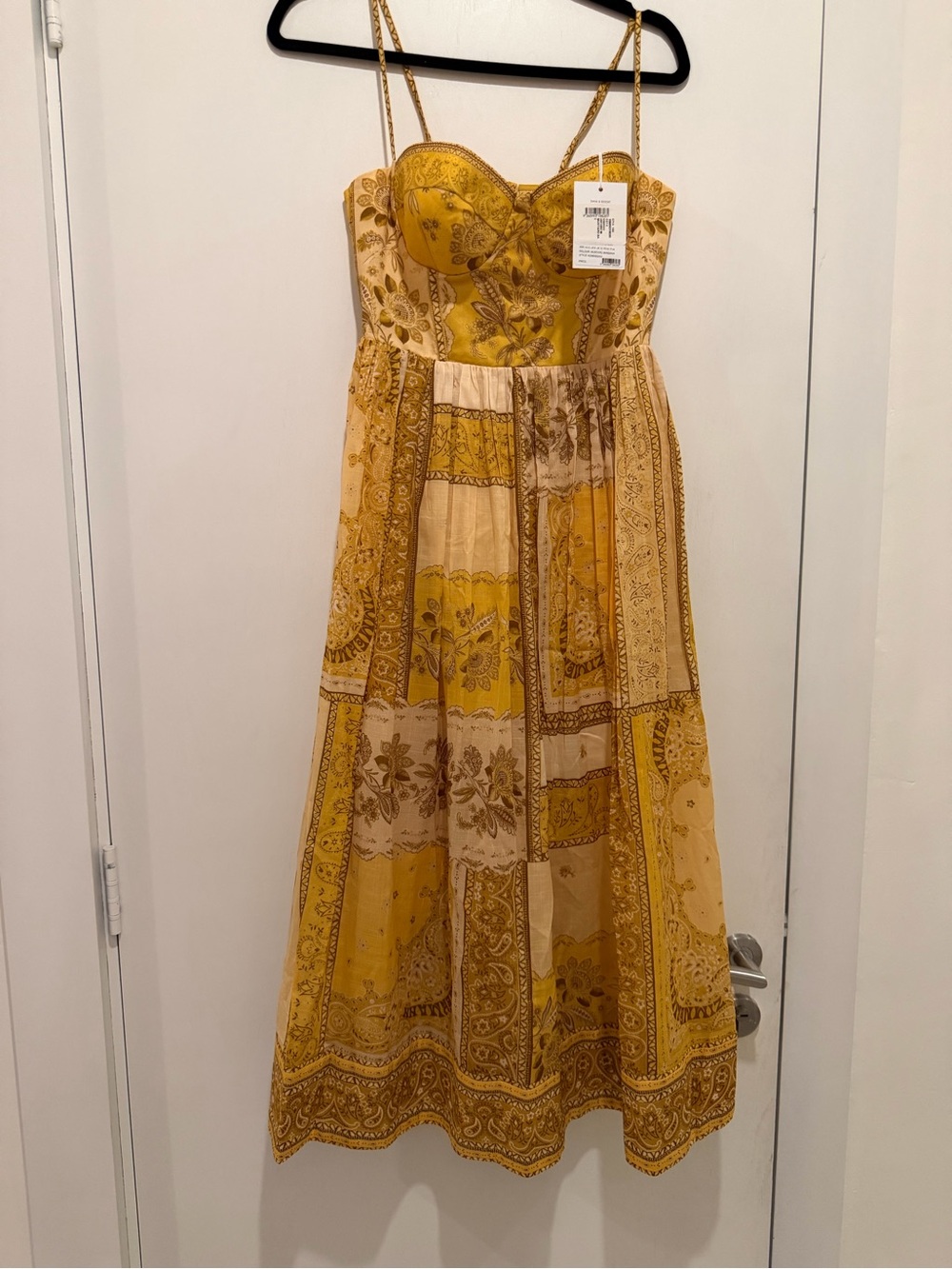 Zimmermann Lucky Corset Midi Dress in the "Mustard Bandana - Picture 2 of 5